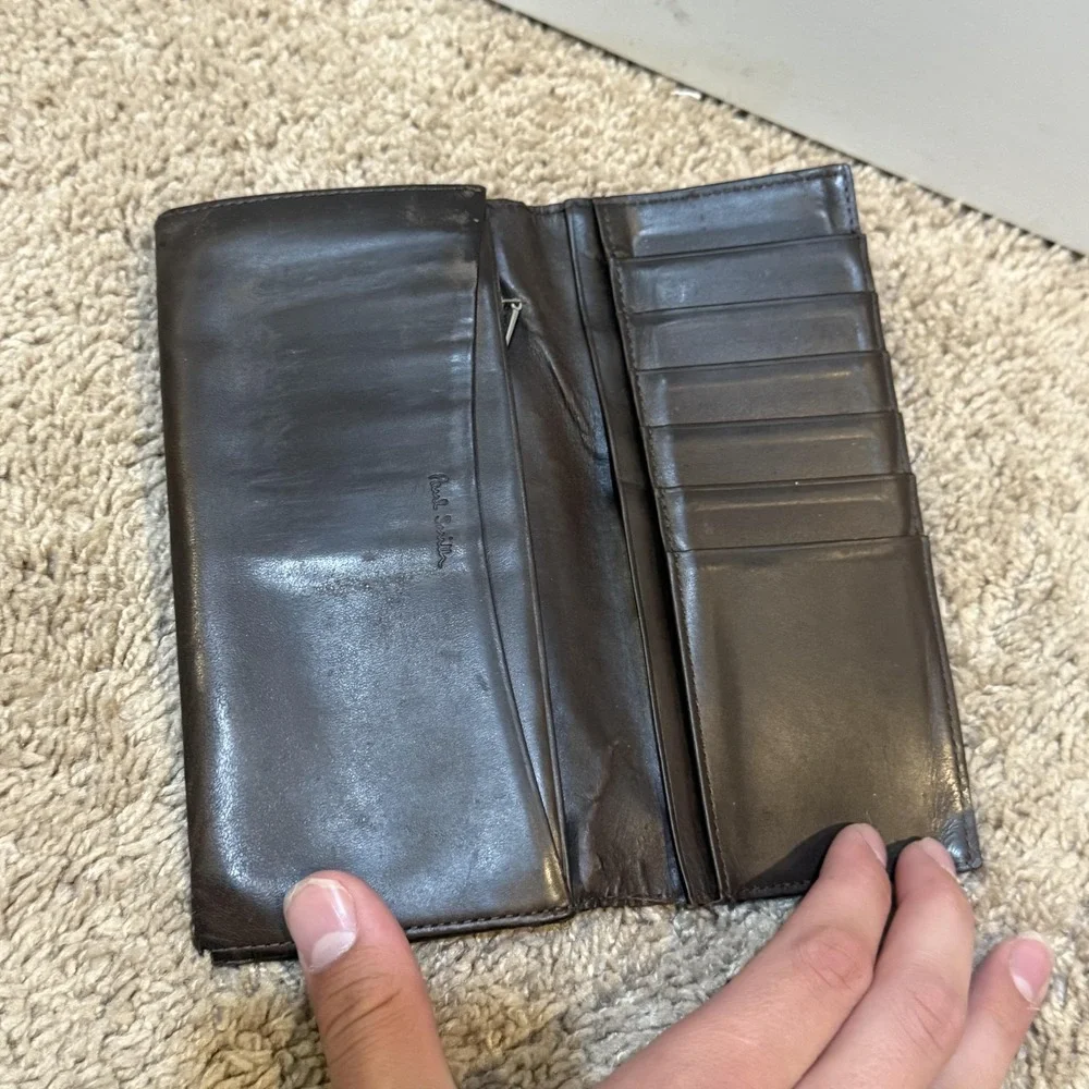 Paul Smith Wallet Leather Long Bifold Mens Organizer Zip Coin Pocket‎ Vintage